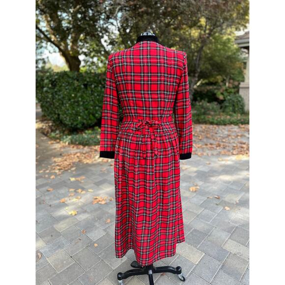 Vintage 90s Red Plaid Tartan Dress Christmas Holiday Party Grunge Preppy Punk - Picture 5 of 10